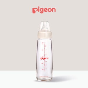 Flexible Slim Neck Nursing Bottle Glass 240ml Logo