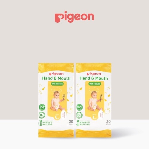Pigeon Hand and Mouth Wet Tissues from Malaysia - convenient and safe for maintaining baby hygiene on the go.